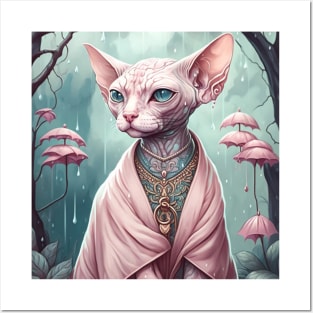 Glimmering Alien Sphynx Posters and Art